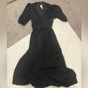 Gap black petite midi dress